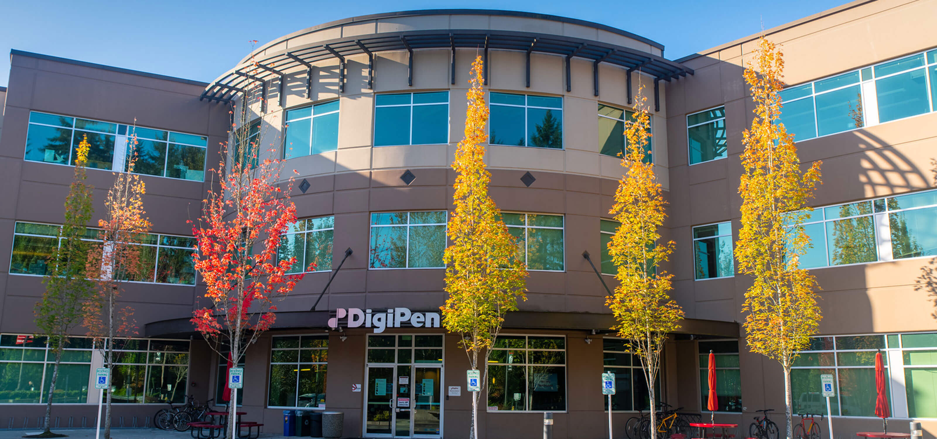 Exterior view of main DigiPen Redmond campus building