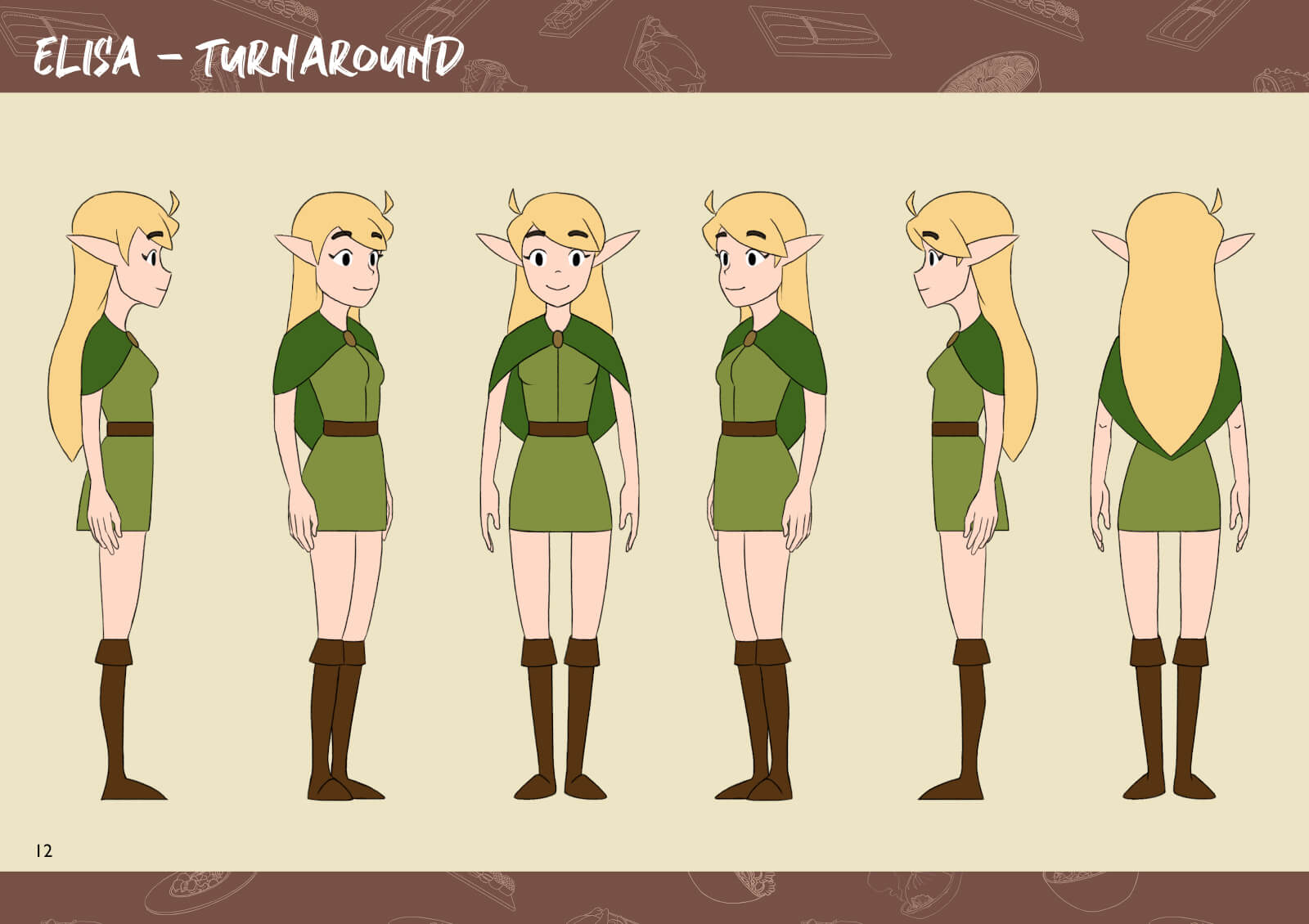 Elf character from multiple angles