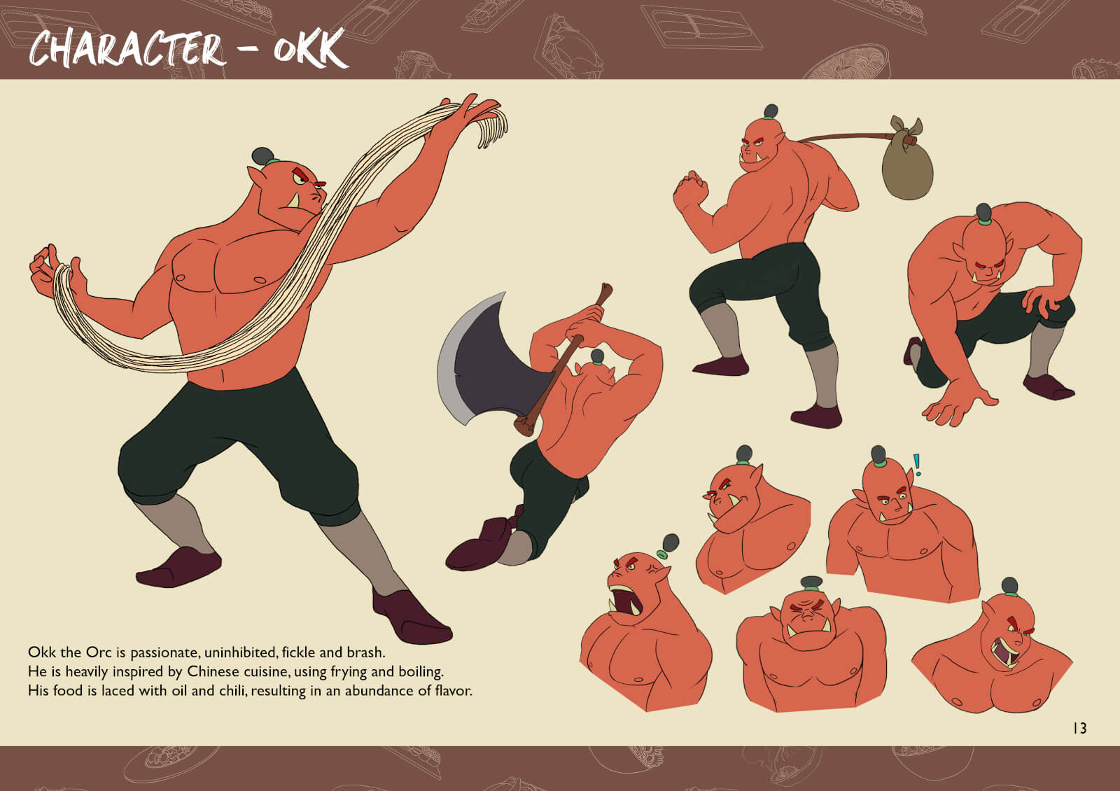 Orc characters in various action poses