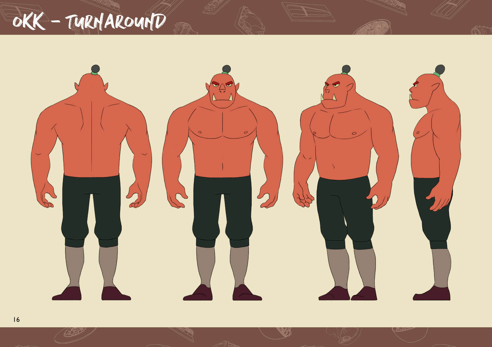 Orc character from multiple angles