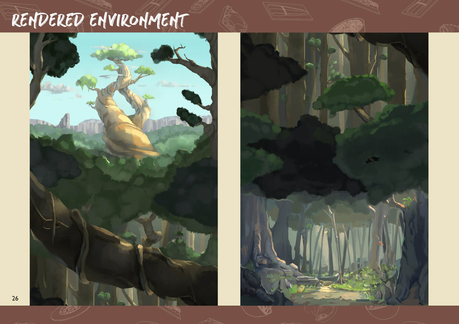 Forest environment painted art