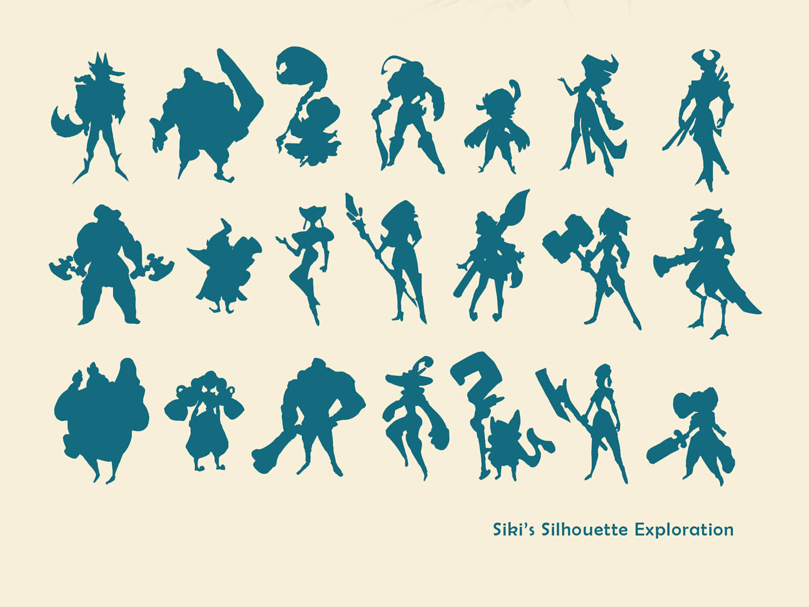 Silhouettes of various characters from Legend of Kamui.