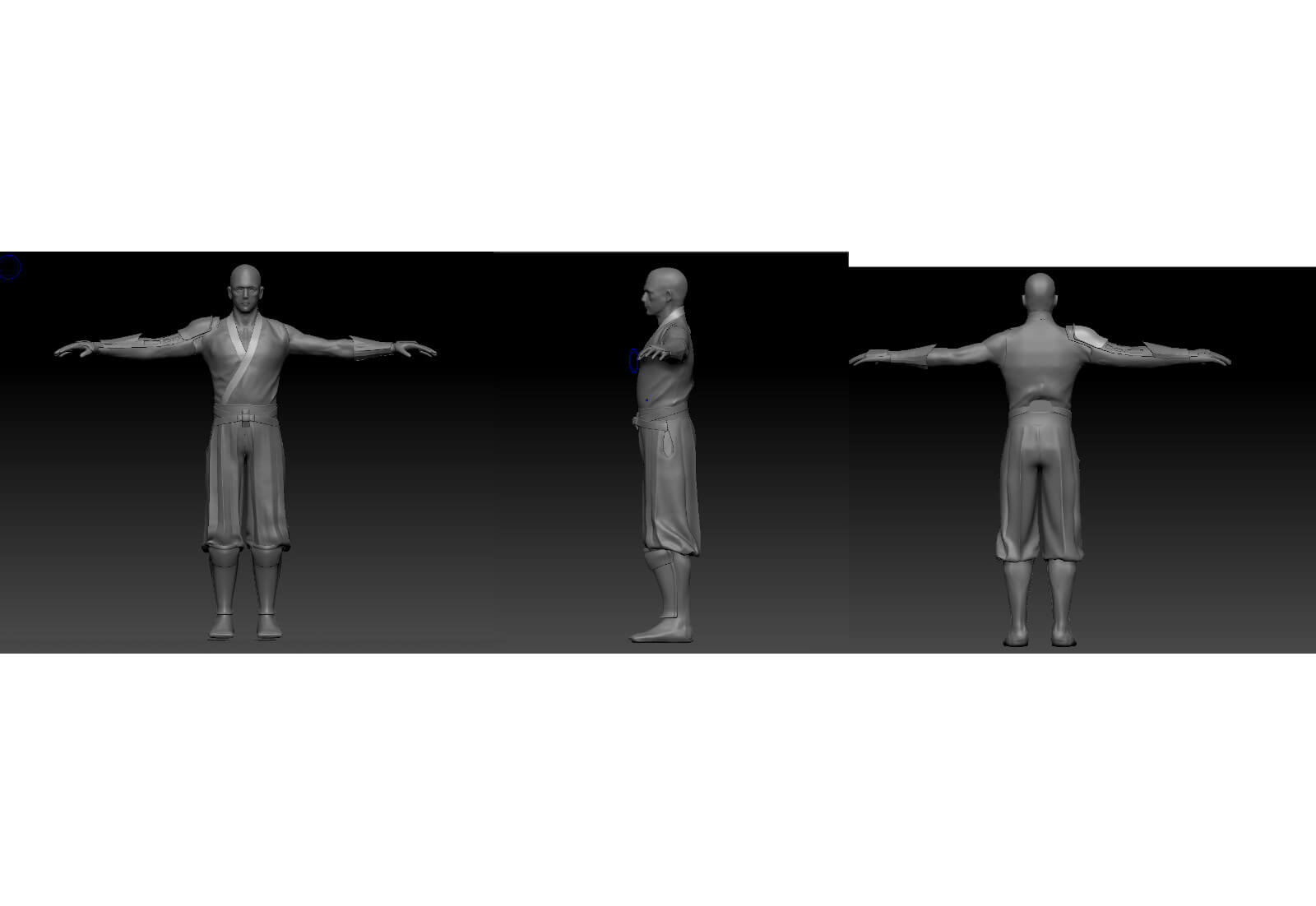 3D character model from different angles