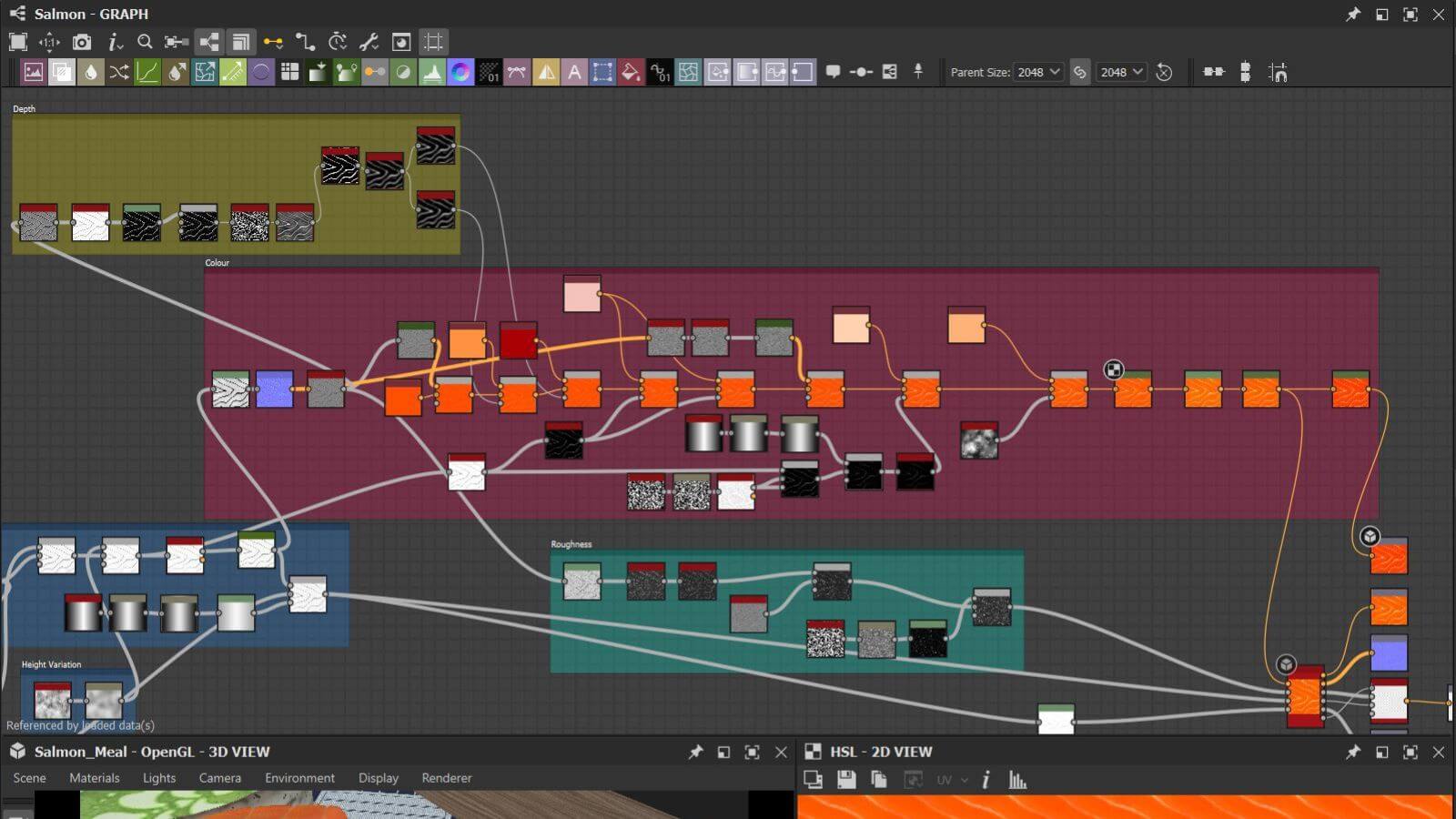 Complex workflow chart in Substance 3D Designer