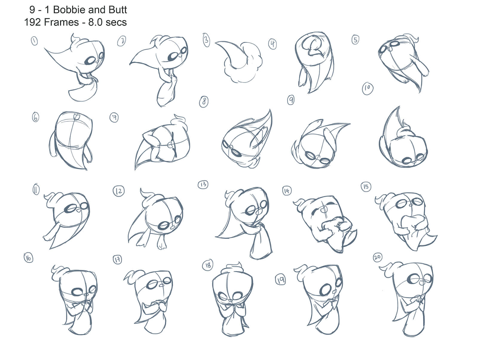Animation thumbnails of ghost character