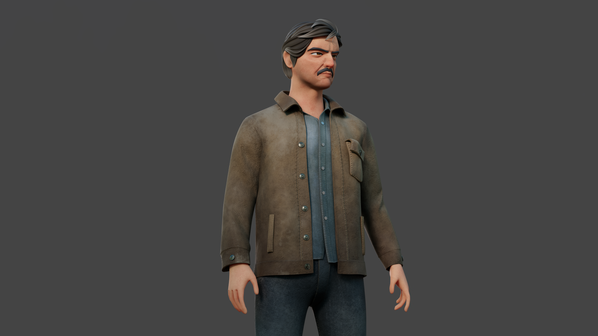 3D character design of Pedro Pascal