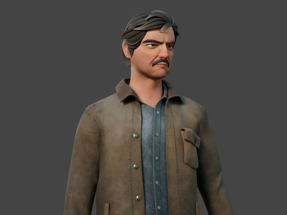 3D character design of Pedro Pascal