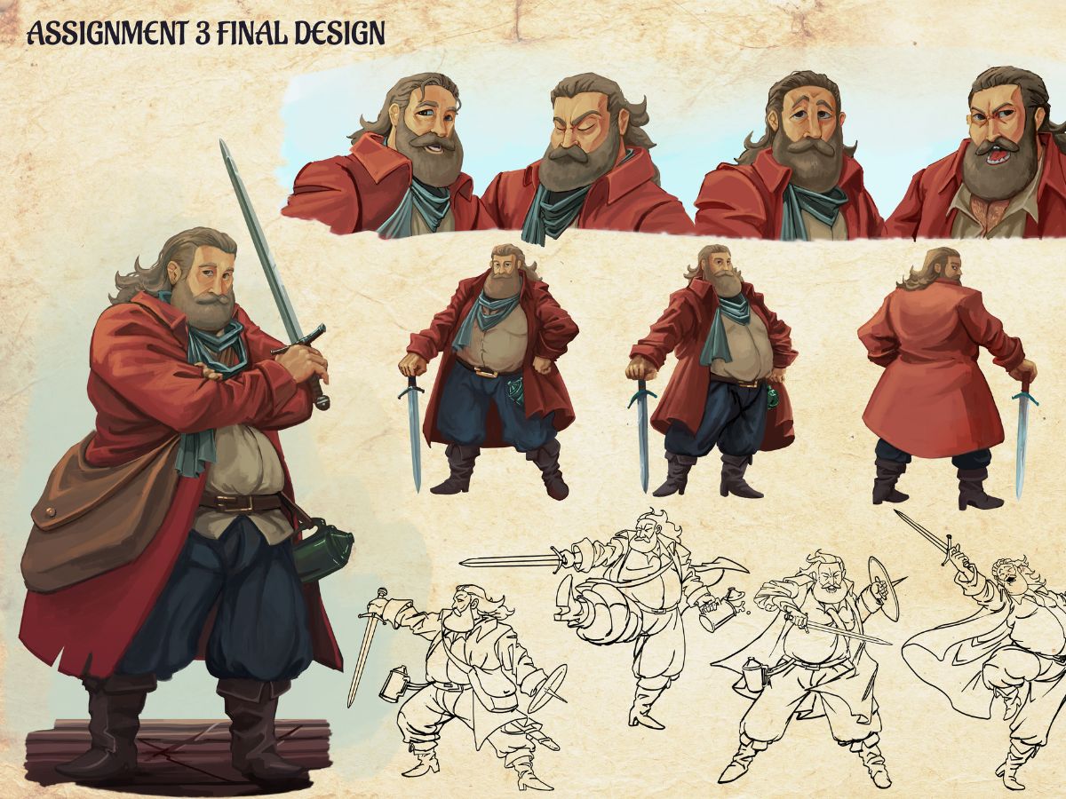 Character design of a medieval swordsman