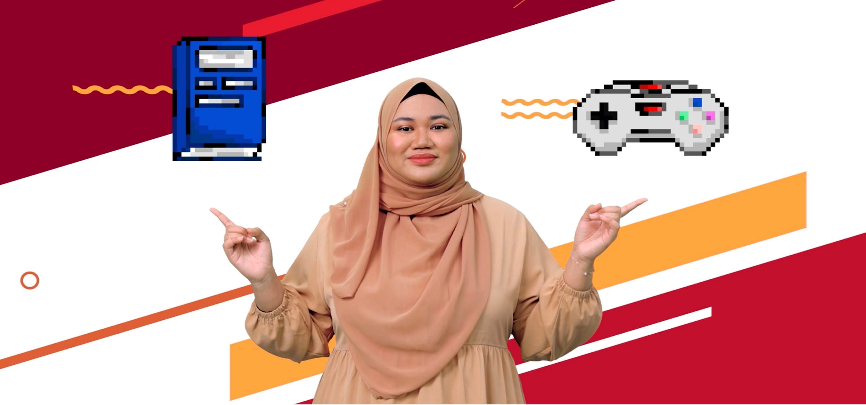 DigiPen Singapore alumni Nur Aini poses in an infographic