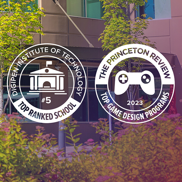 Two Princeton Review official award seals imposed over the DigiPen Redmond campus 