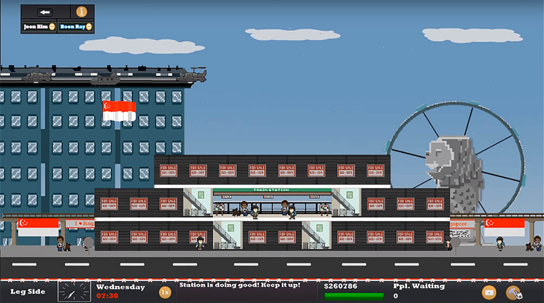 Metro Maniac game screenshot shows a side view of a metro station.