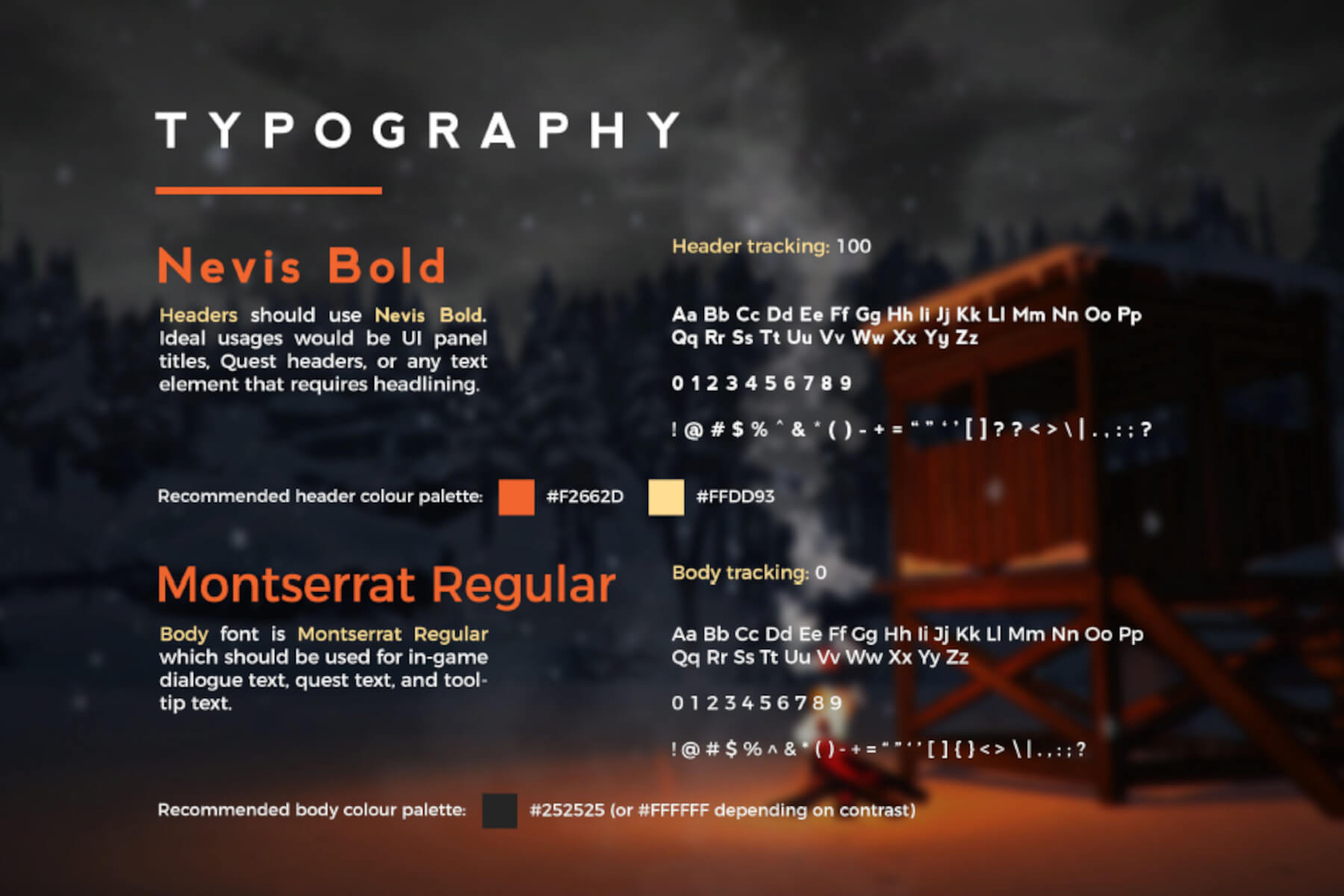 DigiPen (Singapore) student project – typography style guide.