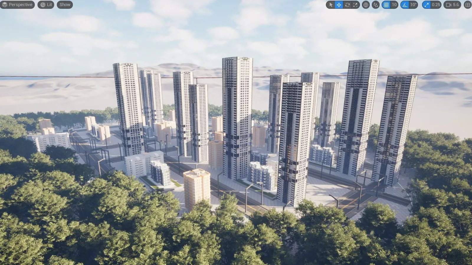 External Rendering of large buildings.