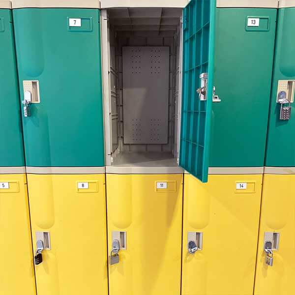 View inside empty medium locker