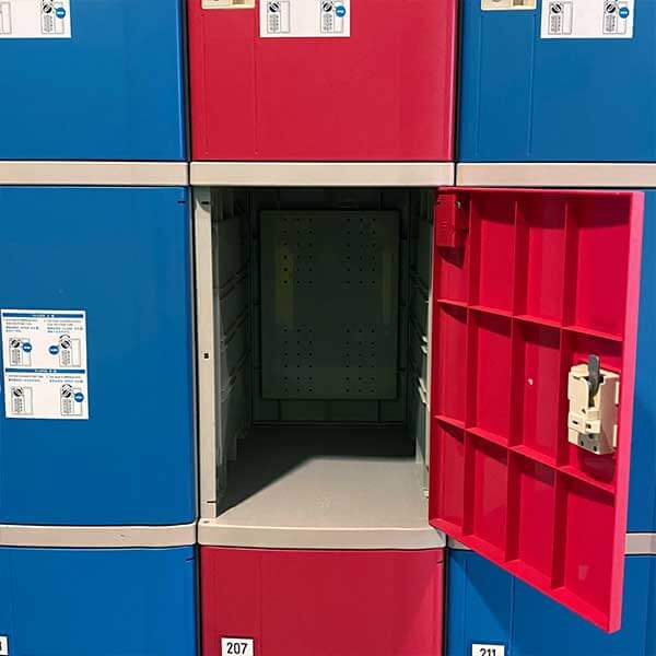 View inside empty small locker