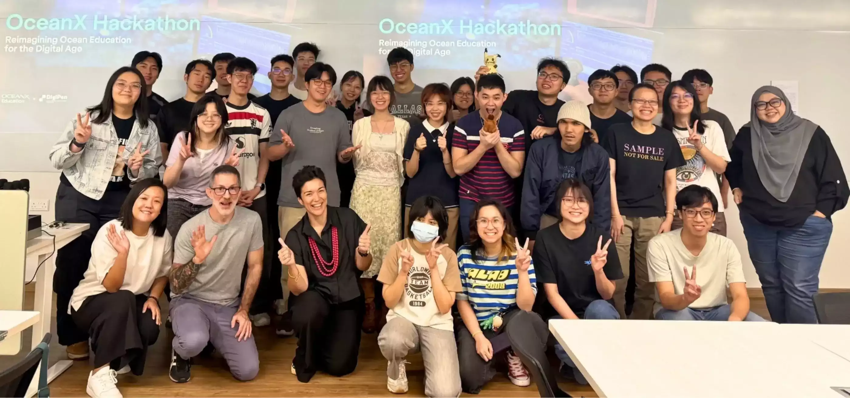 DigiPen and OceanX hackathon participants.